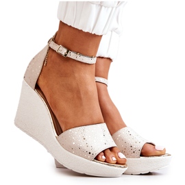 Sandales Compensées Femme Laura Messi 2389 Beige doré