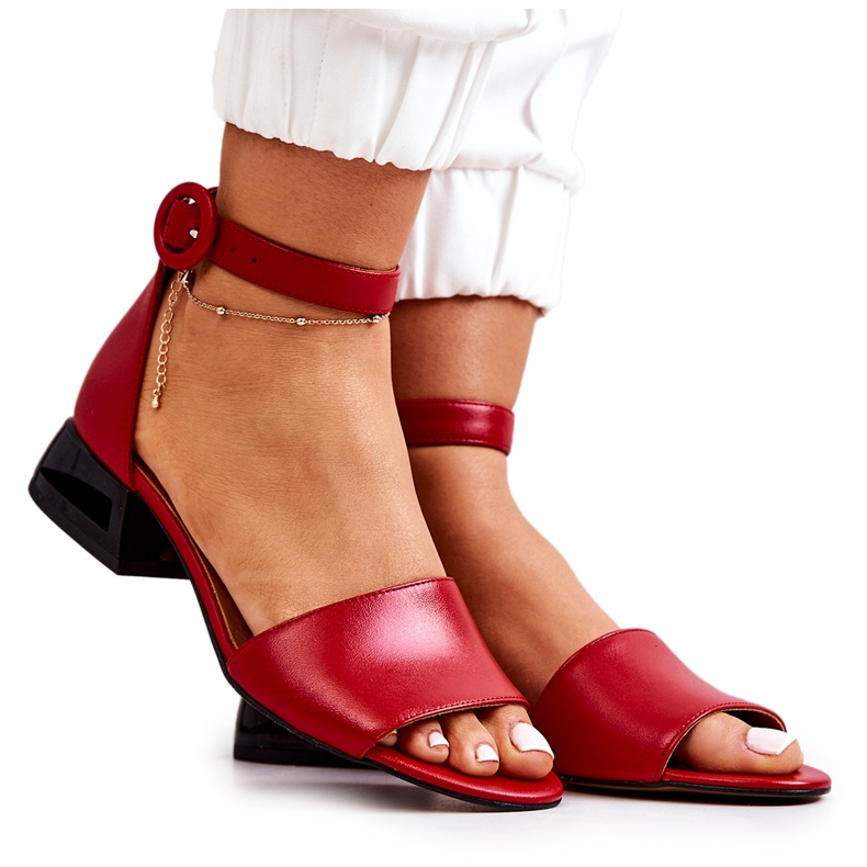 Sandales En Cuir À Talons Hauts Laura Messi 2143 Rouge