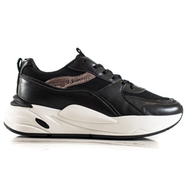 Ideal Shoes Baskets sur la plate-forme le noir
