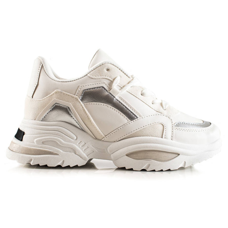 TRENDI Baskets mode beige blanche