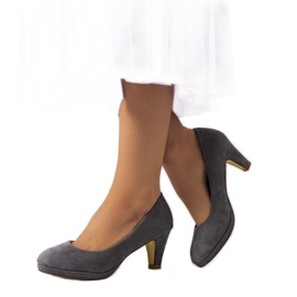 BM Escarpins gris sur talon Vitoria