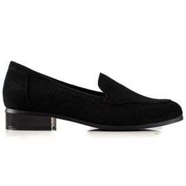 Vinceza Chaussures en daim ajouré le noir