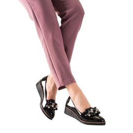 W. Potocki Chaussures compensées élégantes le noir