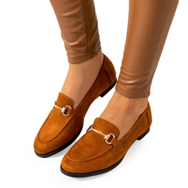 Mocassins à talon plat marron Tracy brun jaune