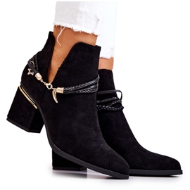 PS1 Bottes de cow-boy Inessa en daim noir à rayures