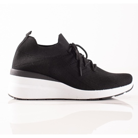 Goodin Chaussures compensées à lacets le noir