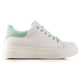 Ideal Shoes Baskets blanches classiques vert