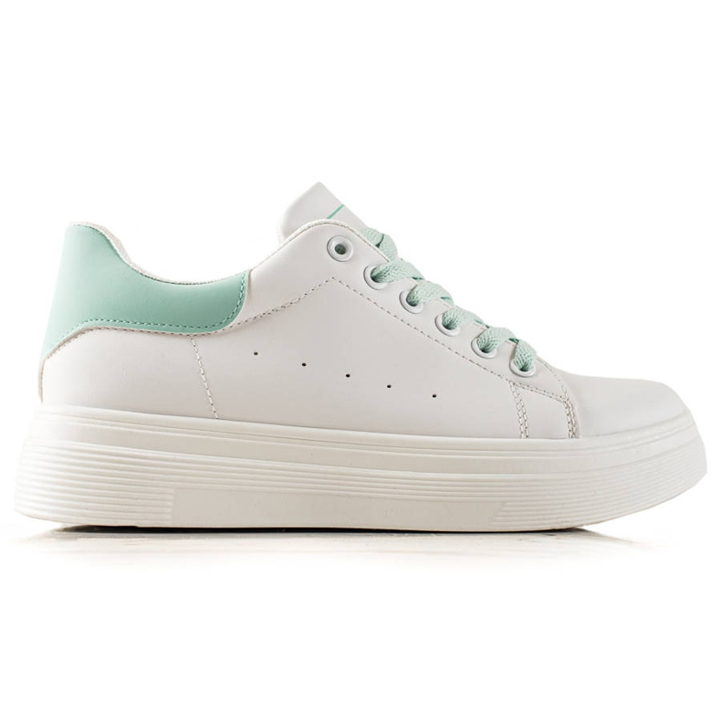 Ideal Shoes Baskets blanches classiques vert