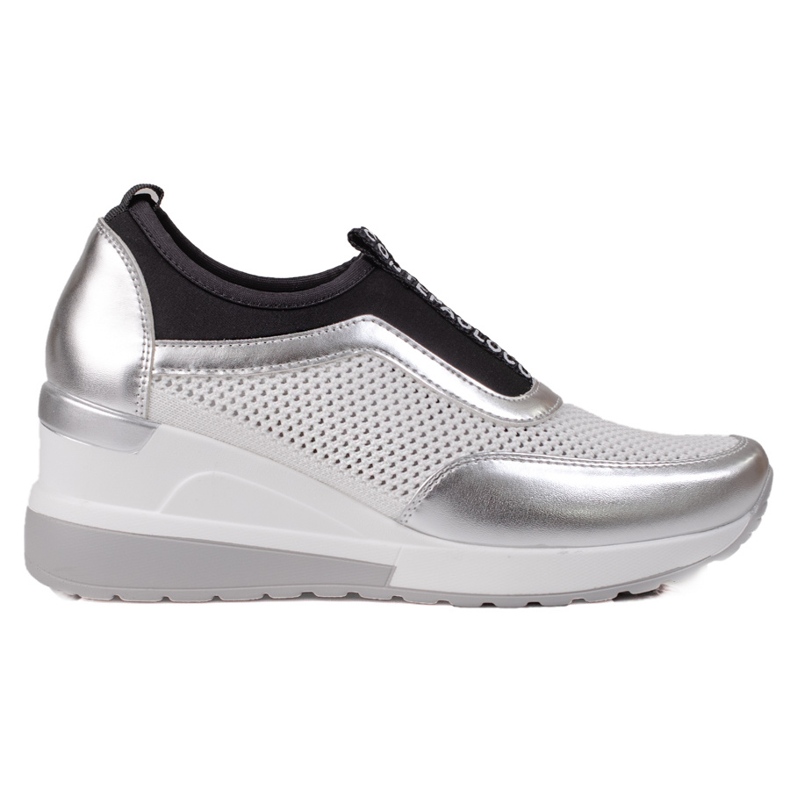 Baskets ajourées VINCEZA blanche argent