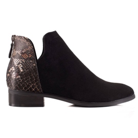 Bottes noires avec une coupe Vinceza brun