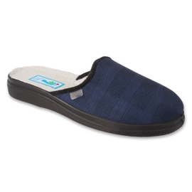 Slippers pour hommes de Befado Pu 132M015 Checked bleu
