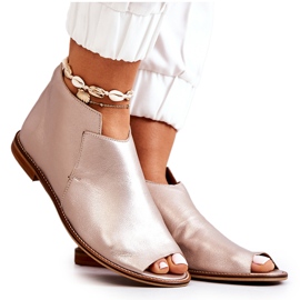 Bottes En Cuir À Talon Laura Messi Or 2324 d'or