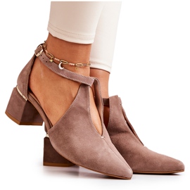Escarpins En Daim Sur Talon Laura Messi 2309 Beige