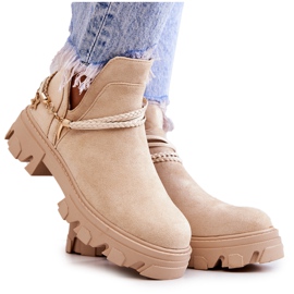PS1 Bottes Worker Daim À Bandes Beige Clair Moriah