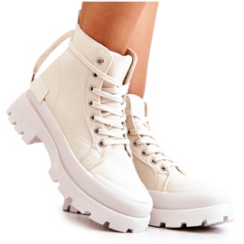 PS1 Bottes de randonnée nouées beiges Faithfull écru PS1 Bottes de randonnée nouées beiges Faithfull écru