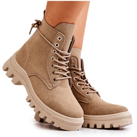 PS1 Bottes en daim nouées Hurricane beige foncé