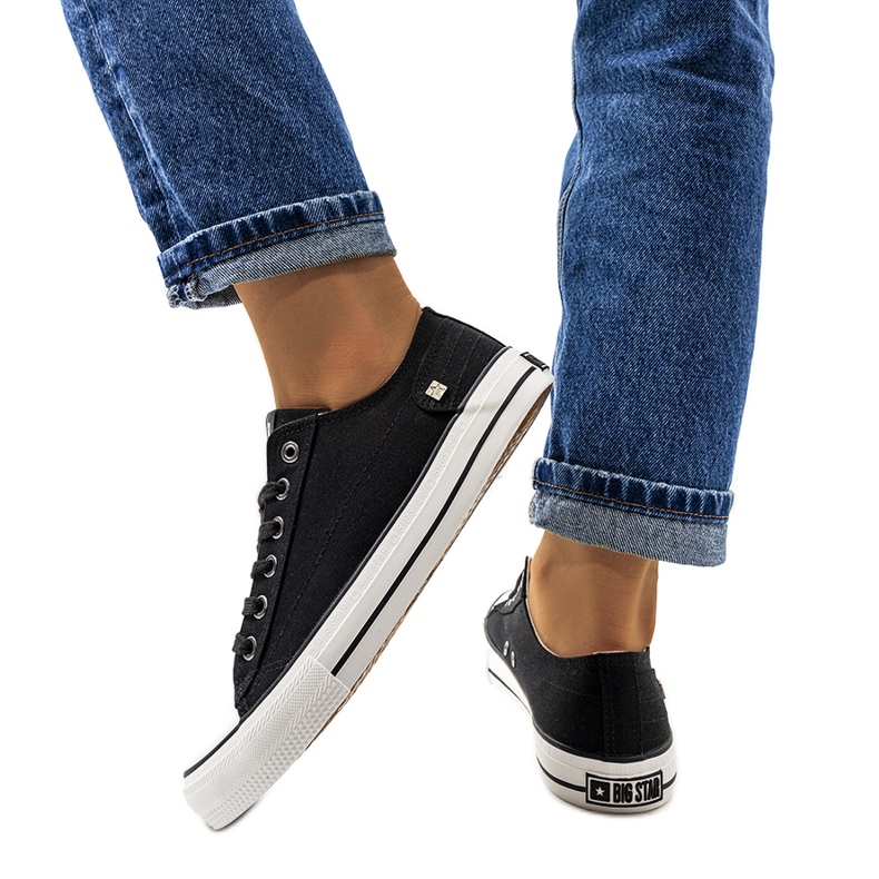 Big Star Baskets classiques noires DD274338 blanche le noir