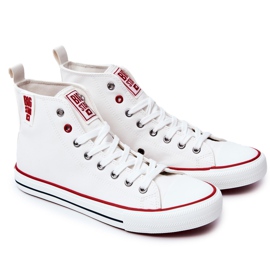 Baskets montantes en cuir pour hommes Big Star JJ174071 Blanc blanche Baskets montantes en cuir pour hommes Big Star JJ174071 Blanc blanche