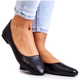 Ballerines Classiques En Cuir Noir le noir