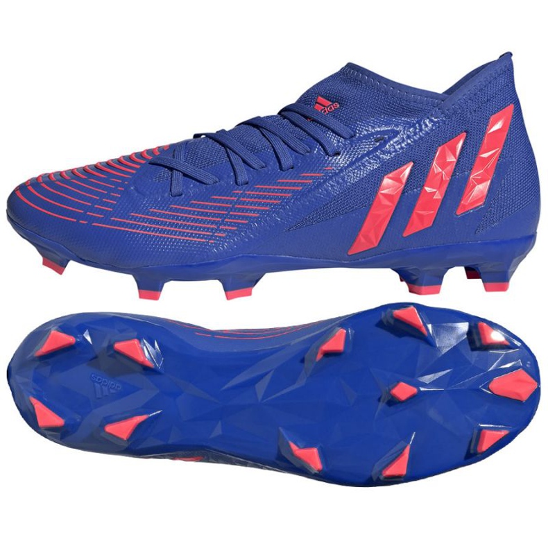 Chaussures de football Adidas Predator Edge.3 Fg M GW2276 bleu bleus et rouges