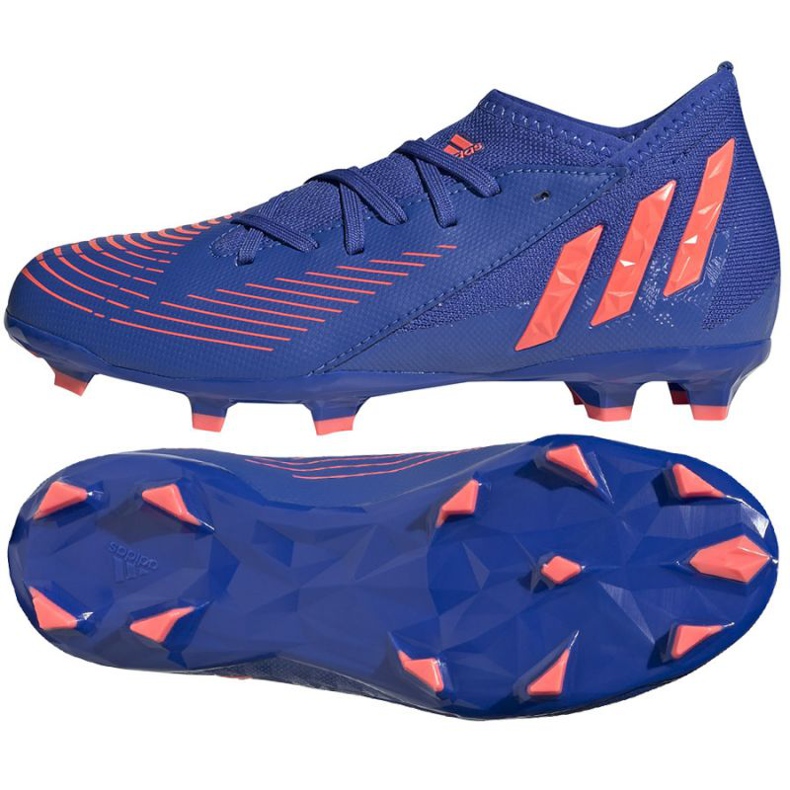 Chaussures de foot Adidas Predator Edge.3 Fg Jr GW2361 bleu bleu Chaussures de foot Adidas Predator Edge.3 Fg Jr GW2361 bleu bleu