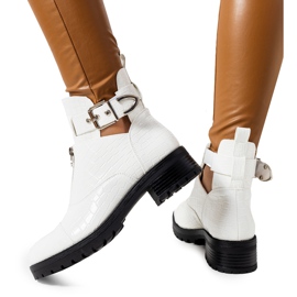 Bottines laquées blanches Rosanne