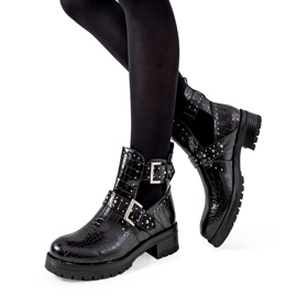 Bottes blanches à découpes de Rolen noir