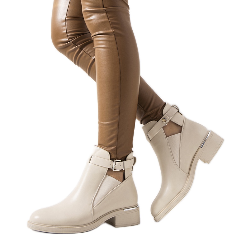 Bottines beiges pour femme Fern