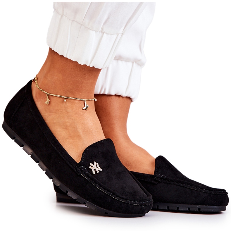 PS1 Mocassins Femme Noirs En Daim Madelyn le noir