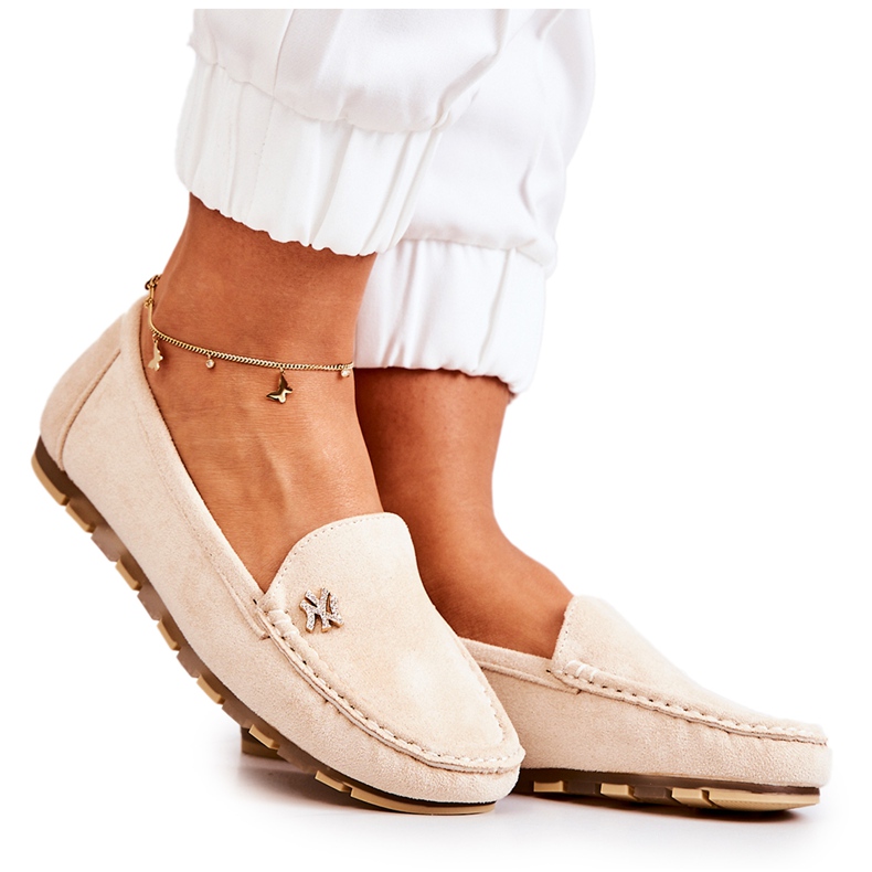PS1 Mocassins Femme en Daim Beige Madelyn