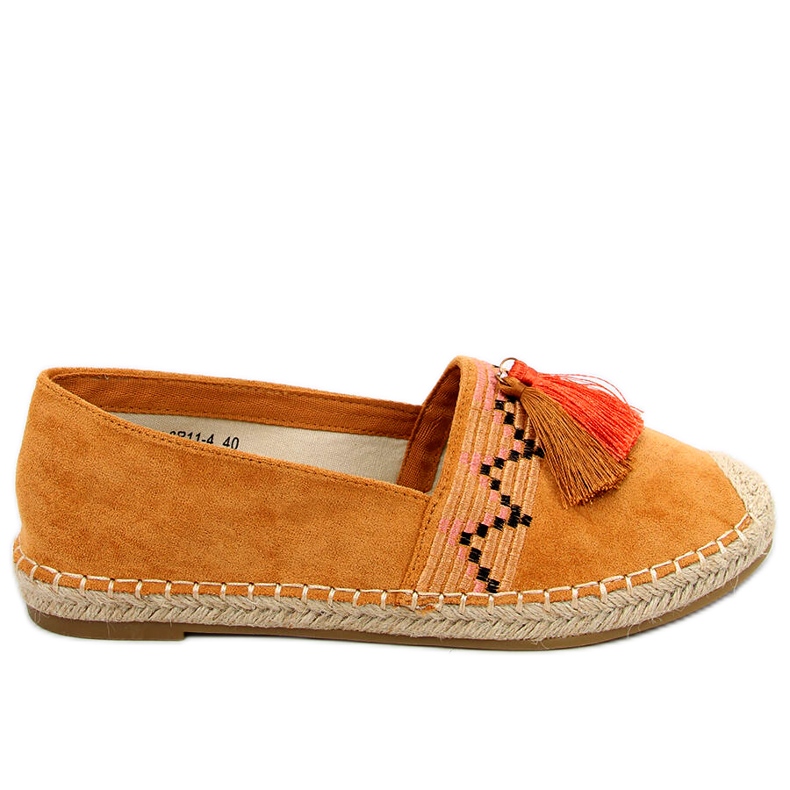 Espadrilles boho à franges Birna Camel brun