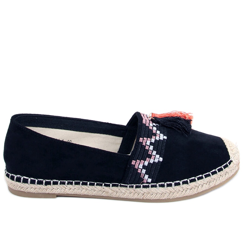 Espadrilles Boho à franges Birna Black le noir