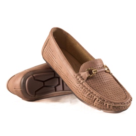 Primavera Mocassins ajourés avec ornement beige rose
