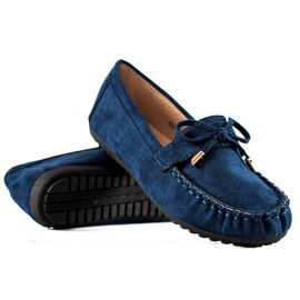 TRENDI Mocassins En Daim Avec Nœud bleu marine