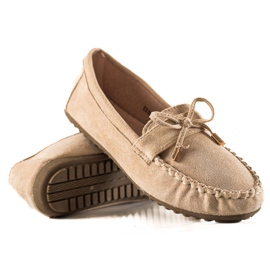 TRENDI Mocassins En Daim Avec Nœud beige