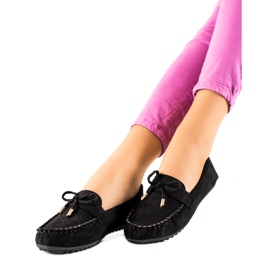 TRENDI Mocassins En Daim Avec Nœud le noir