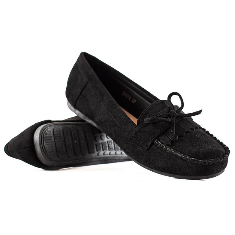 TRENDI Mocassins décontractés en daim le noir
