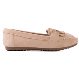 TRENDI Mocassins décontractés en daim beige