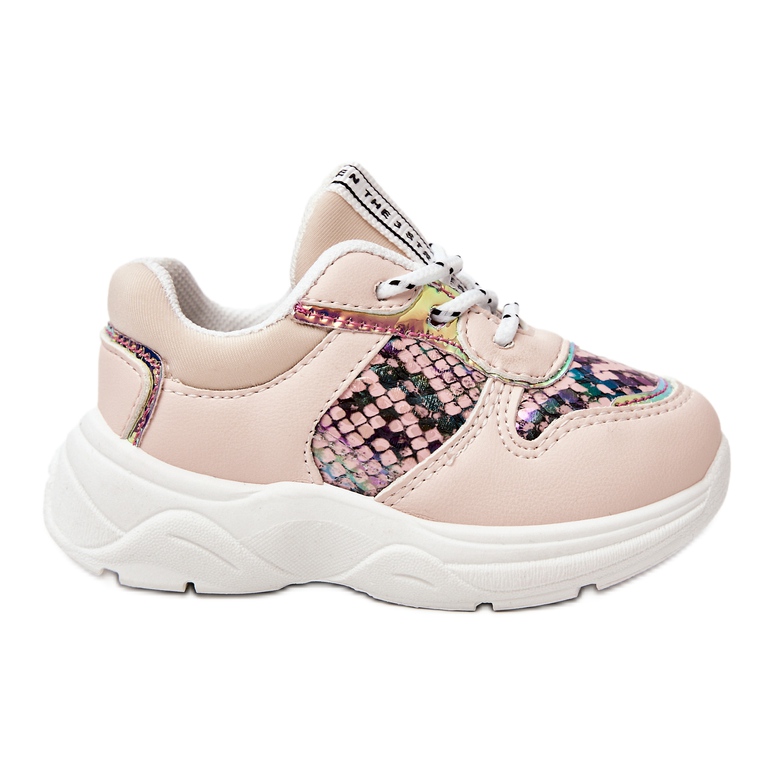 FR1 Chaussures Sport En Cuir Snakeskin Rose Gabbie FR1 Chaussures Sport En Cuir Snakeskin Rose Gabbie