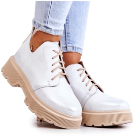 Brogues Sur La Semelle Massive Nicole Blanc-Argent 2701