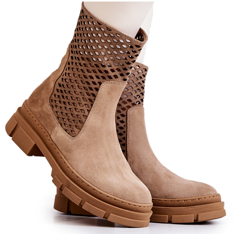 Bottes en cuir Workers Nicole Marron clair 2711 brun