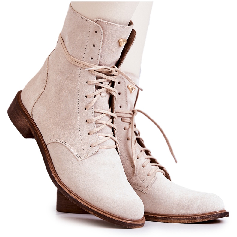 Boots daim Nicole Beige clair 2697 Boots daim Nicole Beige clair 2697