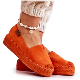 FB2 Espadrilles en daim à enfiler orange Lesley