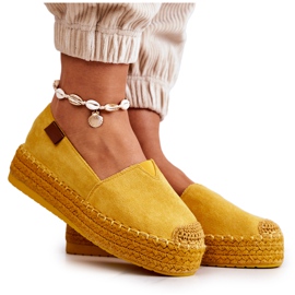 FB2 Espadrilles à enfiler en daim jaune Lesley