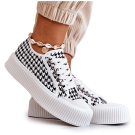 FB2 Baskets Basses Sur La Plateforme Noires Et Blanches Mischa