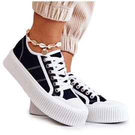 FB2 Baskets Basses Sur La Plateforme Mischa Noire