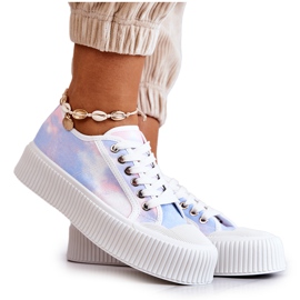 Baskets Basses Sur La Plateforme Bleu-Rose Mischa