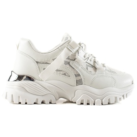 TRENDI Baskets à la mode avec des paillettes blanc