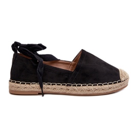 Ismanne Espadrilles en daim noir à nouer le noir