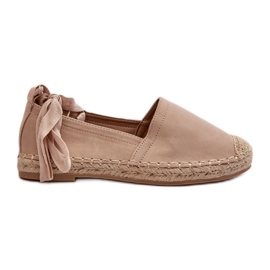 FB1 Espadrilles en daim beiges nouées Ismanne
